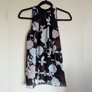 Vince Camuto Black Floral Blouse Size XS